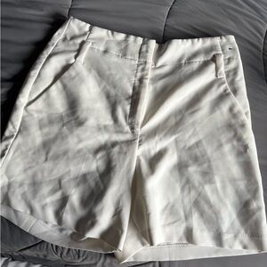 High Waist White Shorts with Tailored Fit
